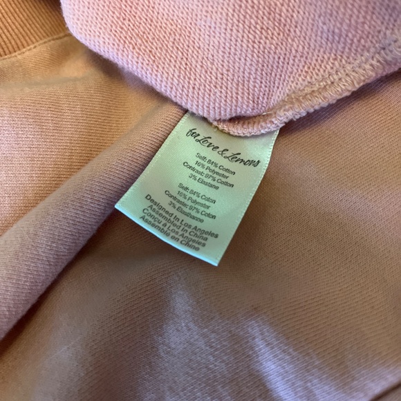 For Love & Lemons Morgan Cropped Sweatshirt Top in pink (size S) - Picture 8 of 8